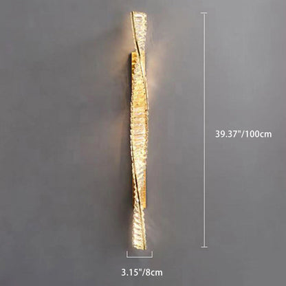 Luxury Twisted Stainless Steel Crystal LED Wall Sconce Lamp