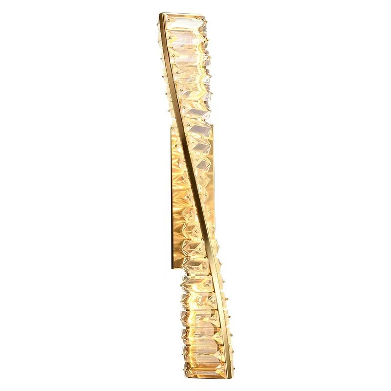 Luxury Twisted Stainless Steel Crystal LED Wall Sconce Lamp