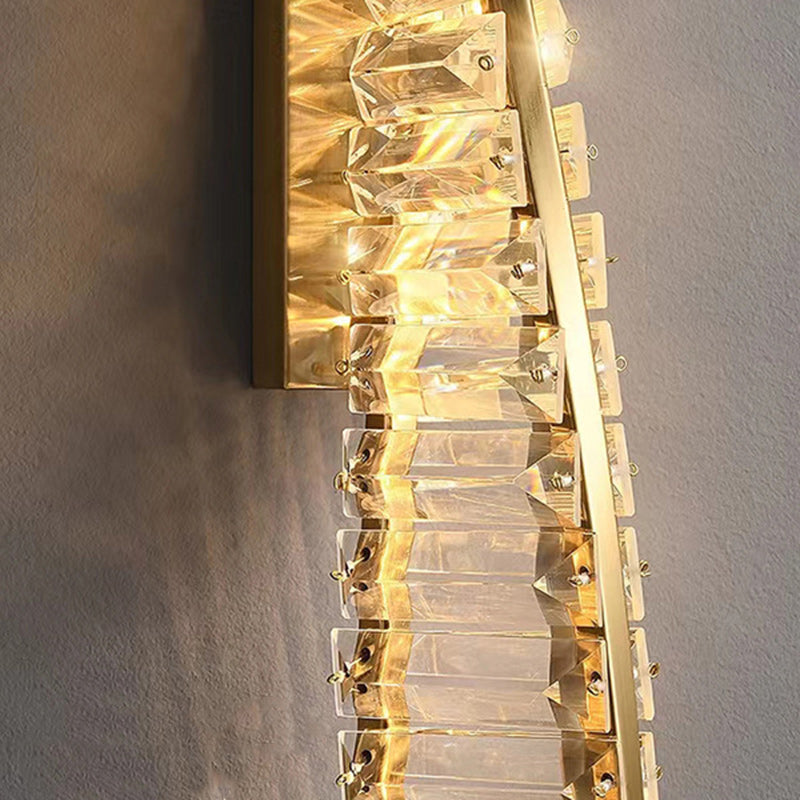 Luxury Twisted Stainless Steel Crystal LED Wall Sconce Lamp