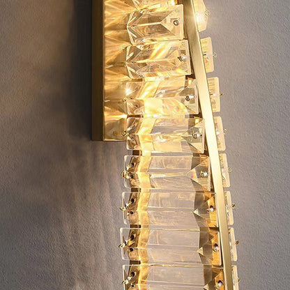 Luxury Twisted Stainless Steel Crystal LED Wall Sconce Lamp