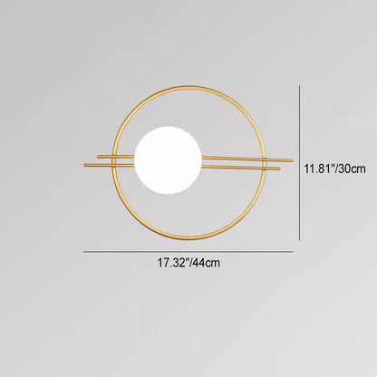 Creative Circle Iron Glass 1-Light Wall Sconce Lamp