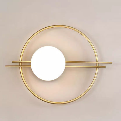Creative Circle Iron Glass 1-Light Wall Sconce Lamp