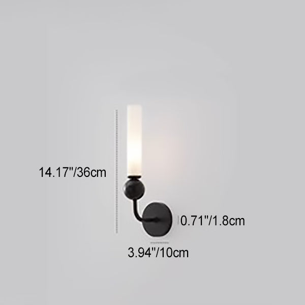 Nordic Cylinder Copper Marble 1-Light Wall Sconce Lamp