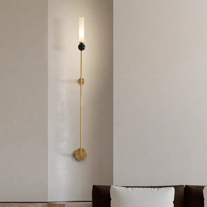 Nordic Cylinder Copper Marble 1-Light Wall Sconce Lamp
