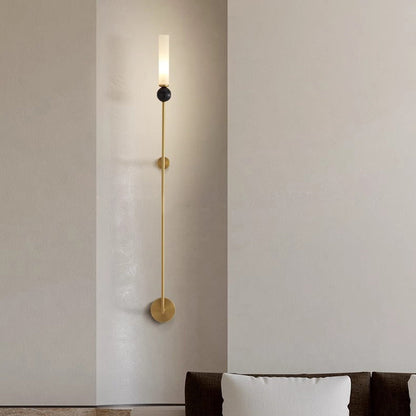 Nordic Cylinder Copper Marble 1-Light Wall Sconce Lamp