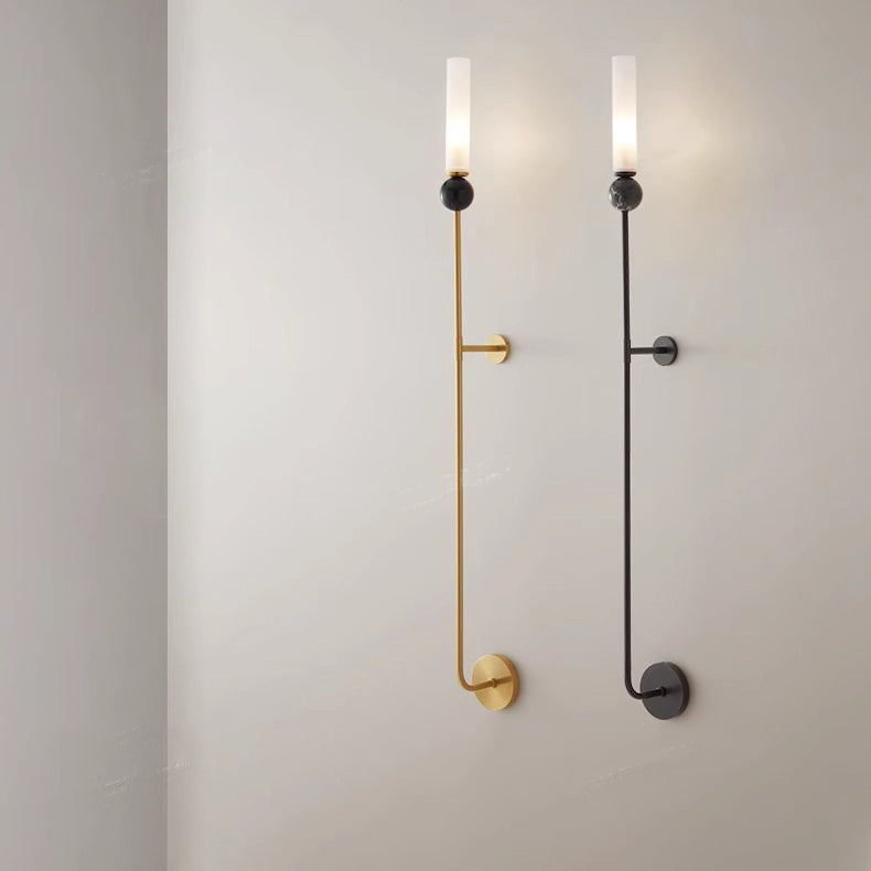 Nordic Cylinder Copper Marble 1-Light Wall Sconce Lamp