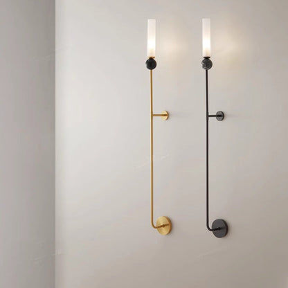 Nordic Cylinder Copper Marble 1-Light Wall Sconce Lamp