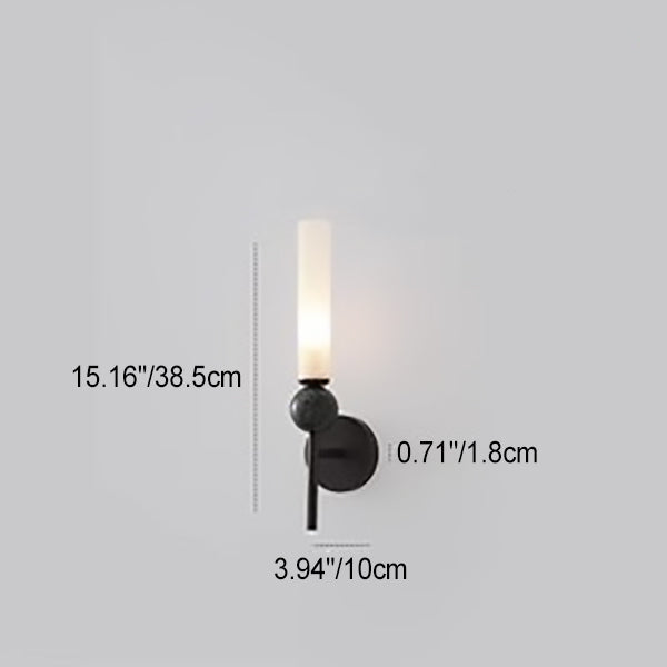 Nordic Cylinder Copper Marble 1-Light Wall Sconce Lamp