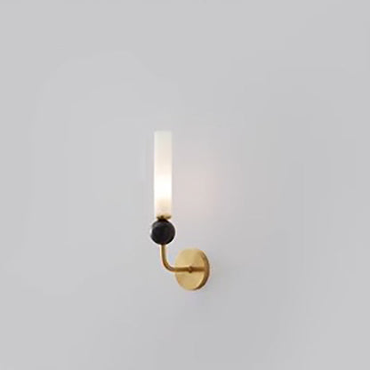 Nordic Cylinder Copper Marble 1-Light Wall Sconce Lamp