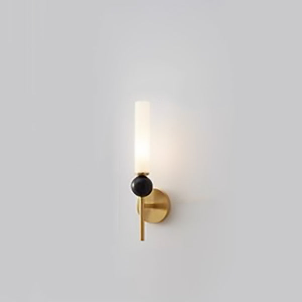 Nordic Cylinder Copper Marble 1-Light Wall Sconce Lamp