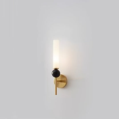 Nordic Cylinder Copper Marble 1-Light Wall Sconce Lamp