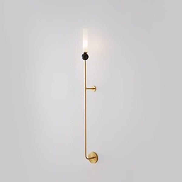 Nordic Cylinder Copper Marble 1-Light Wall Sconce Lamp