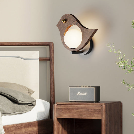 Creative Animal Solid Wood Plastic LED Wall Sconce Lamp