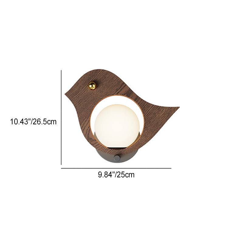 Creative Animal Solid Wood Plastic LED Wall Sconce Lamp