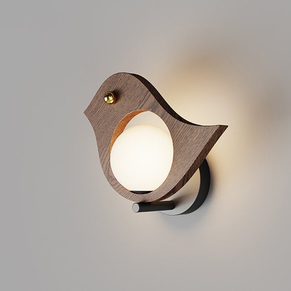 Creative Animal Solid Wood Plastic LED Wall Sconce Lamp