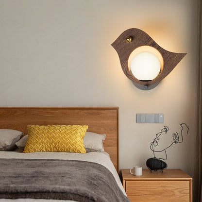 Creative Animal Solid Wood Plastic LED Wall Sconce Lamp