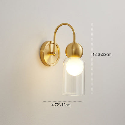 Simplicity Globe Copper Glass 1-Light Wall Sconce Lamp