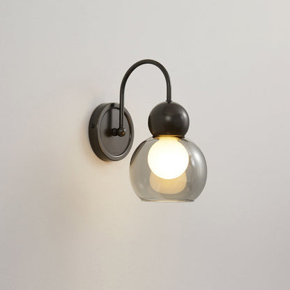 Simplicity Globe Copper Glass 1-Light Wall Sconce Lamp