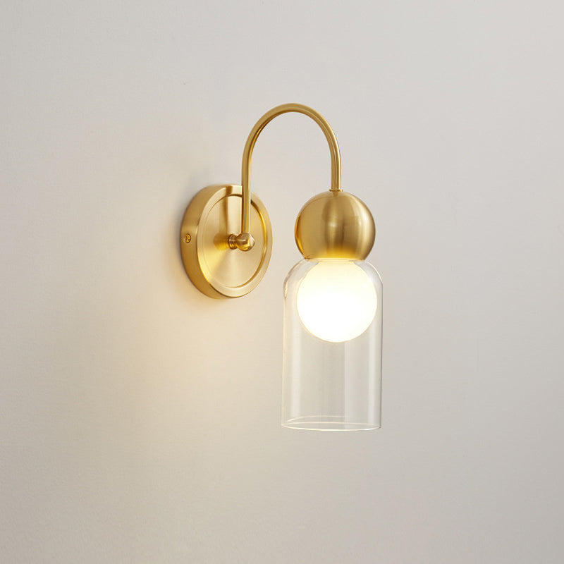 Simplicity Globe Copper Glass 1-Light Wall Sconce Lamp