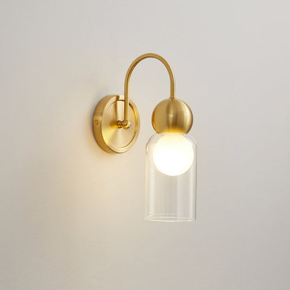 Simplicity Globe Copper Glass 1-Light Wall Sconce Lamp