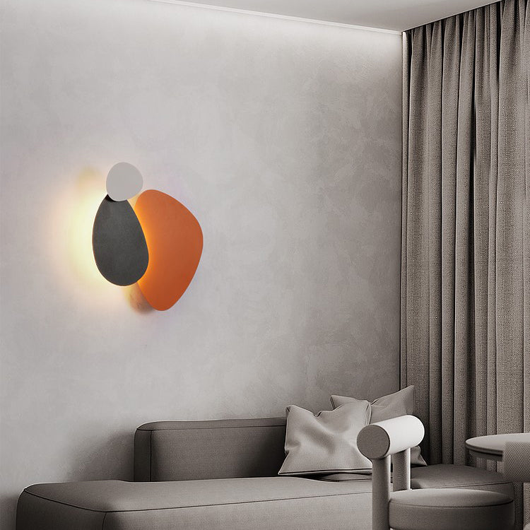 Modern Art Deco Oval Iron Acrylic LED Wall Sconce Lamp