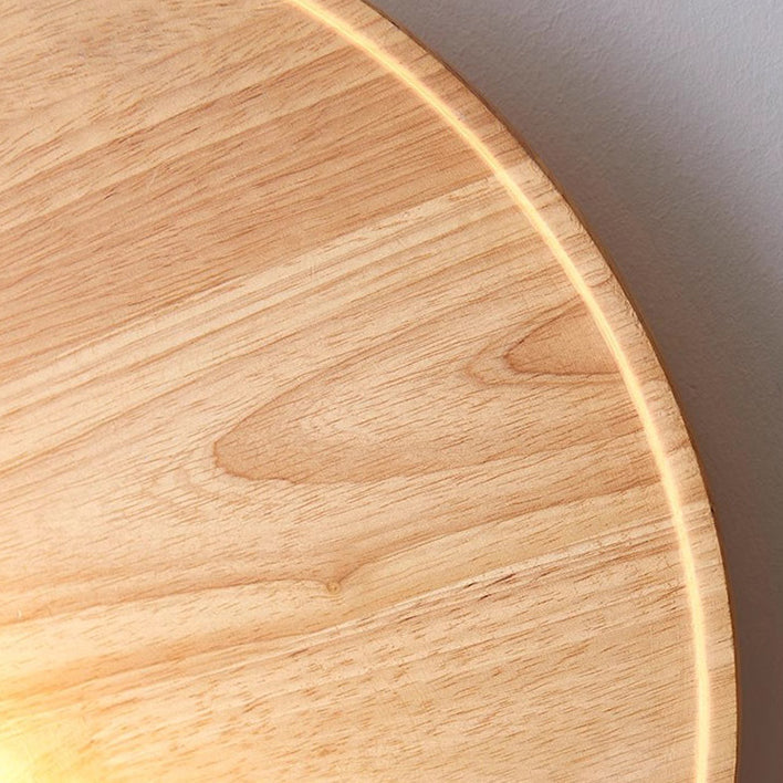 Moon Yellow Travertine Solid Wood LED Wall Sconce Lamp