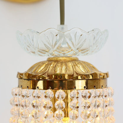 French Angel Flower Copper Glass 1-Light Wall Sconce Lamp