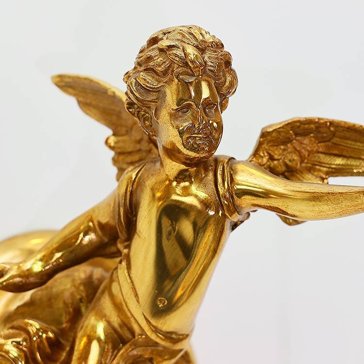 French Angel Flower Copper Glass 1-Light Wall Sconce Lamp