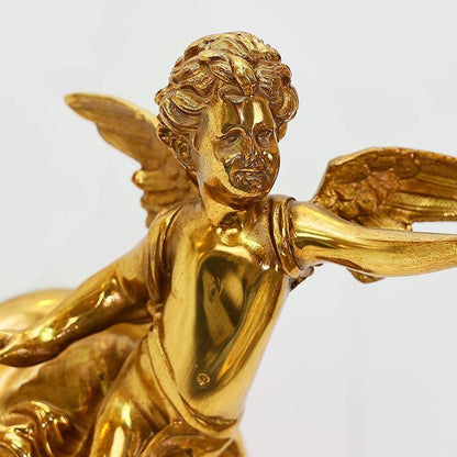 French Angel Flower Copper Glass 1-Light Wall Sconce Lamp