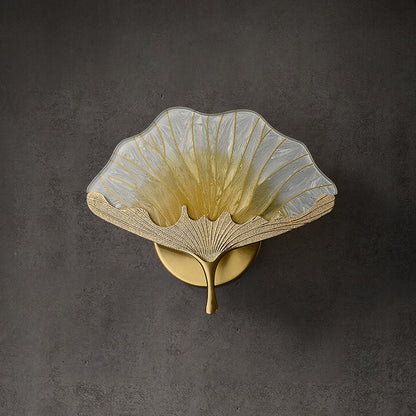 Ginkgo Biloba Copper LED Wall Sconce – Chinese Design
