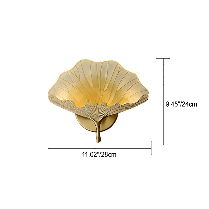 Ginkgo Biloba Copper LED Wall Sconce – Chinese Design