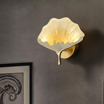 Ginkgo Biloba Copper LED Wall Sconce – Chinese Design