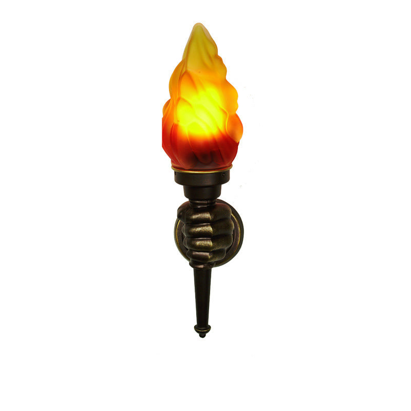 Torchbearer Aluminum Glass 1-Light Wall Sconce Lamp