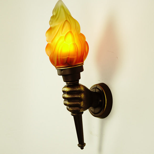 Torchbearer Aluminum Glass 1-Light Wall Sconce Lamp