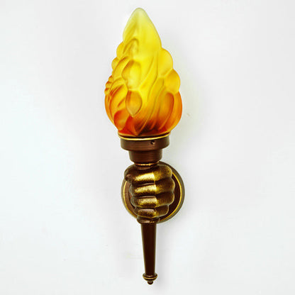 Torchbearer Aluminum Glass 1-Light Wall Sconce Lamp