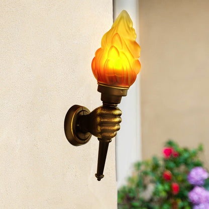 Torchbearer Aluminum Glass 1-Light Wall Sconce Lamp