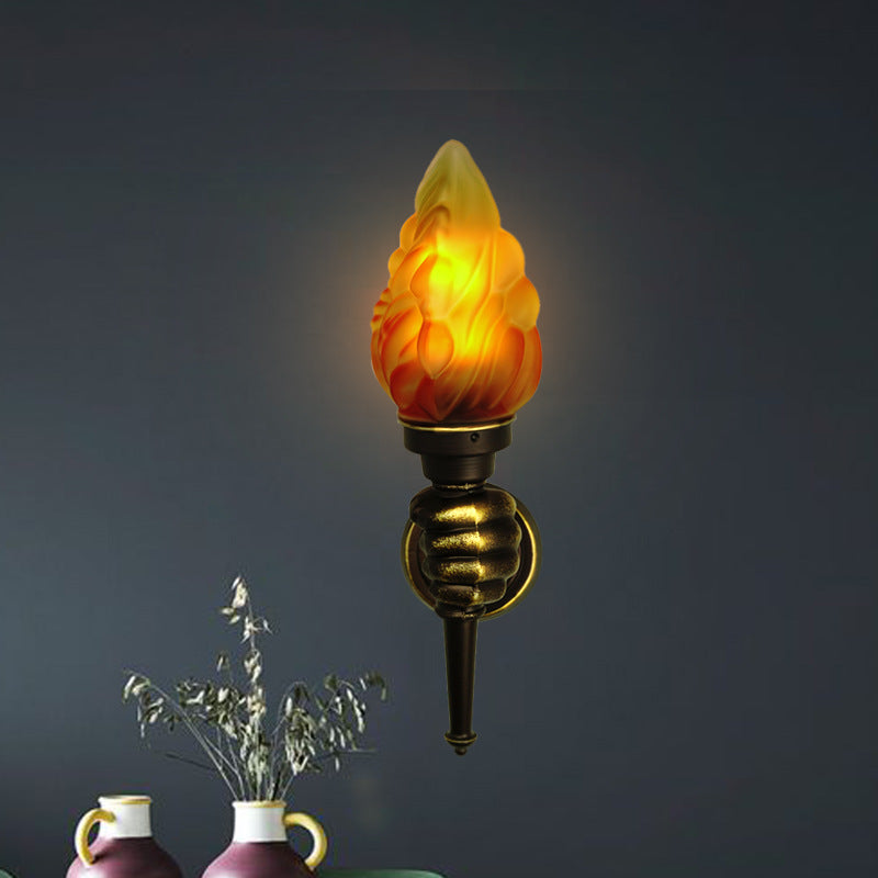 Torchbearer Aluminum Glass 1-Light Wall Sconce Lamp