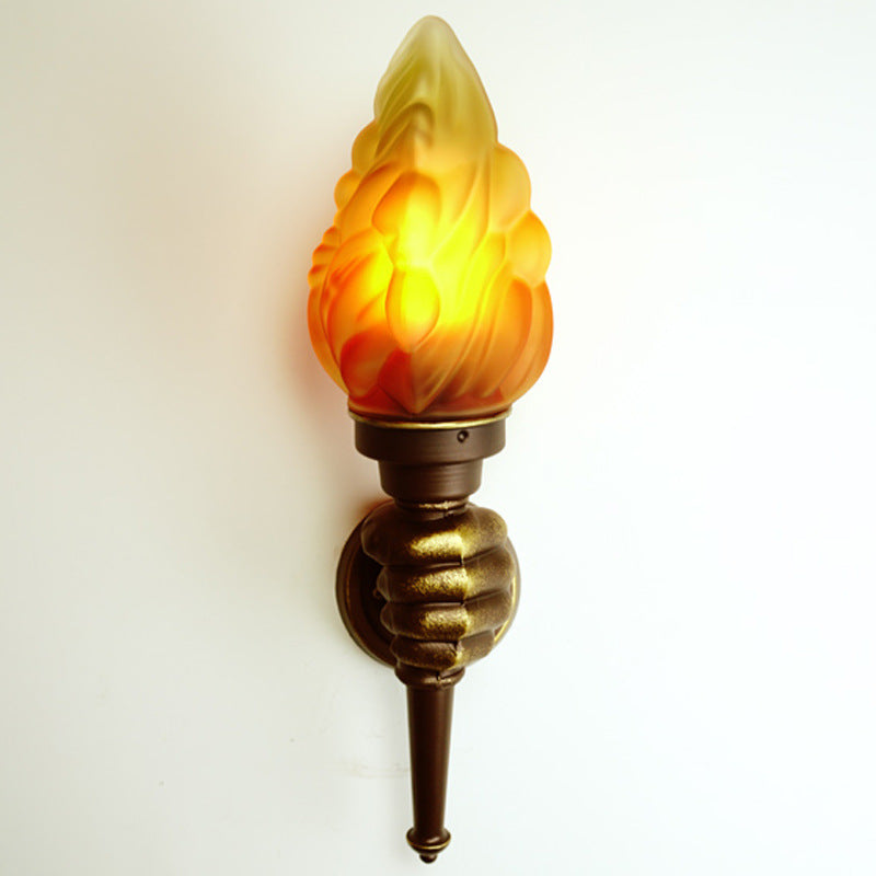 Torchbearer Aluminum Glass 1-Light Wall Sconce Lamp