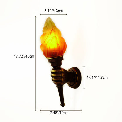 Torchbearer Aluminum Glass 1-Light Wall Sconce Lamp