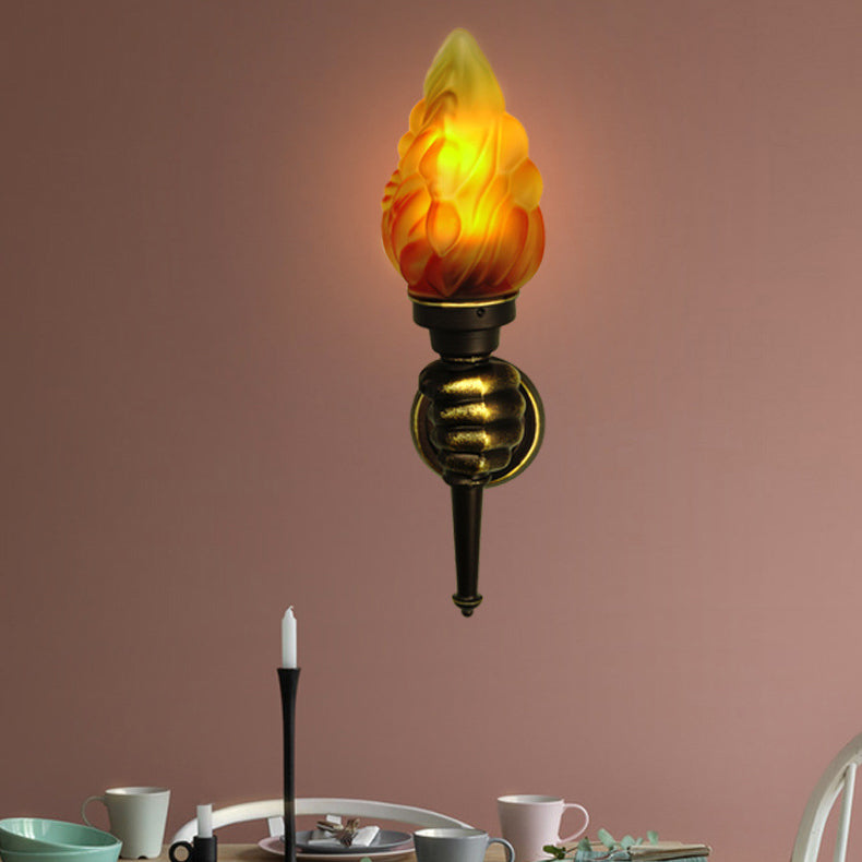 Torchbearer Aluminum Glass 1-Light Wall Sconce Lamp