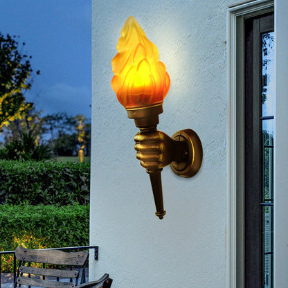Torchbearer Aluminum Glass 1-Light Wall Sconce Lamp