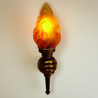 Torchbearer Aluminum Glass 1-Light Wall Sconce Lamp