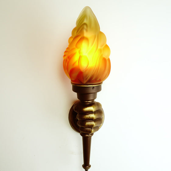 Torchbearer Aluminum Glass 1-Light Wall Sconce Lamp