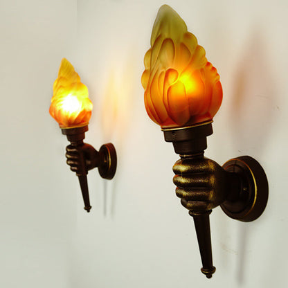 Torchbearer Aluminum Glass 1-Light Wall Sconce Lamp