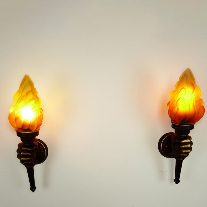 Torchbearer Aluminum Glass 1-Light Wall Sconce Lamp