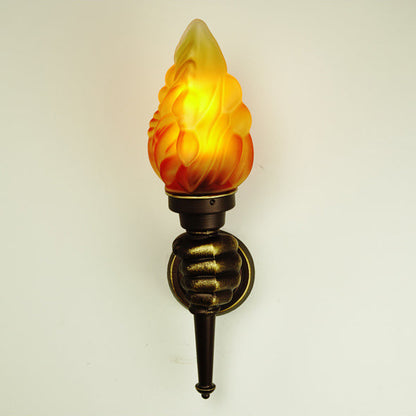 Torchbearer Aluminum Glass 1-Light Wall Sconce Lamp