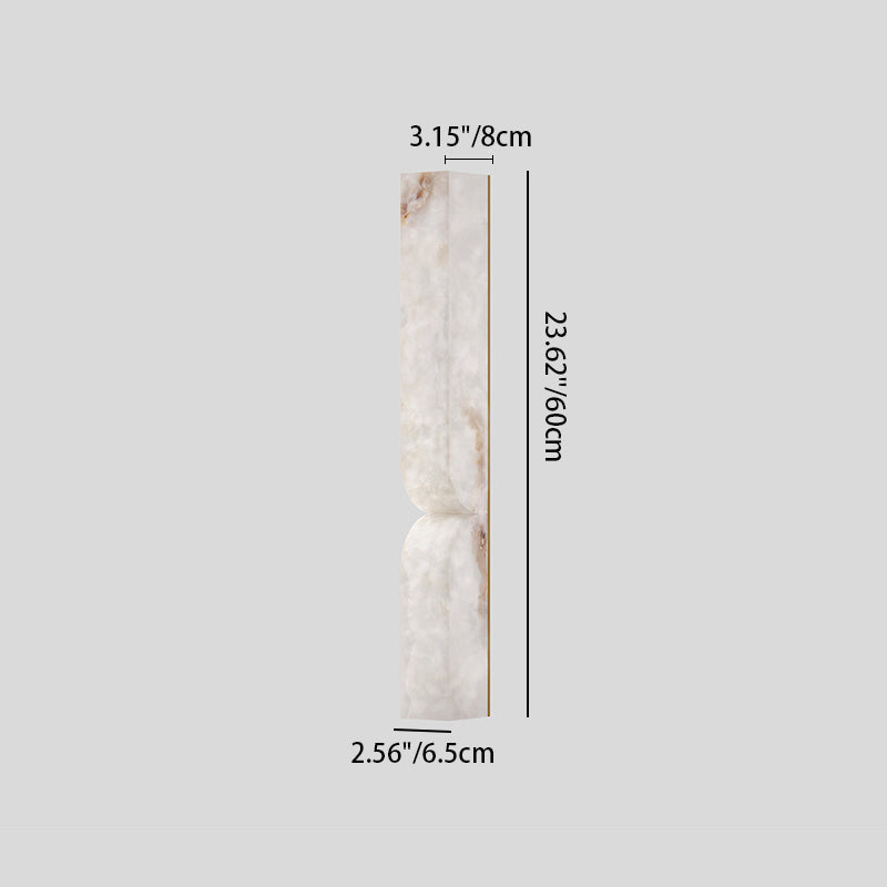Traditional French Rectangle Copper Marble LED Wall Sconce Lamp For Hallway