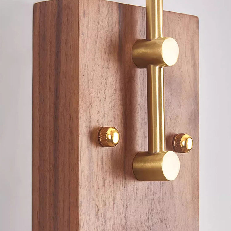 Flying Rubberwood Iron Glass 1-Light Wall Sconce Lamp