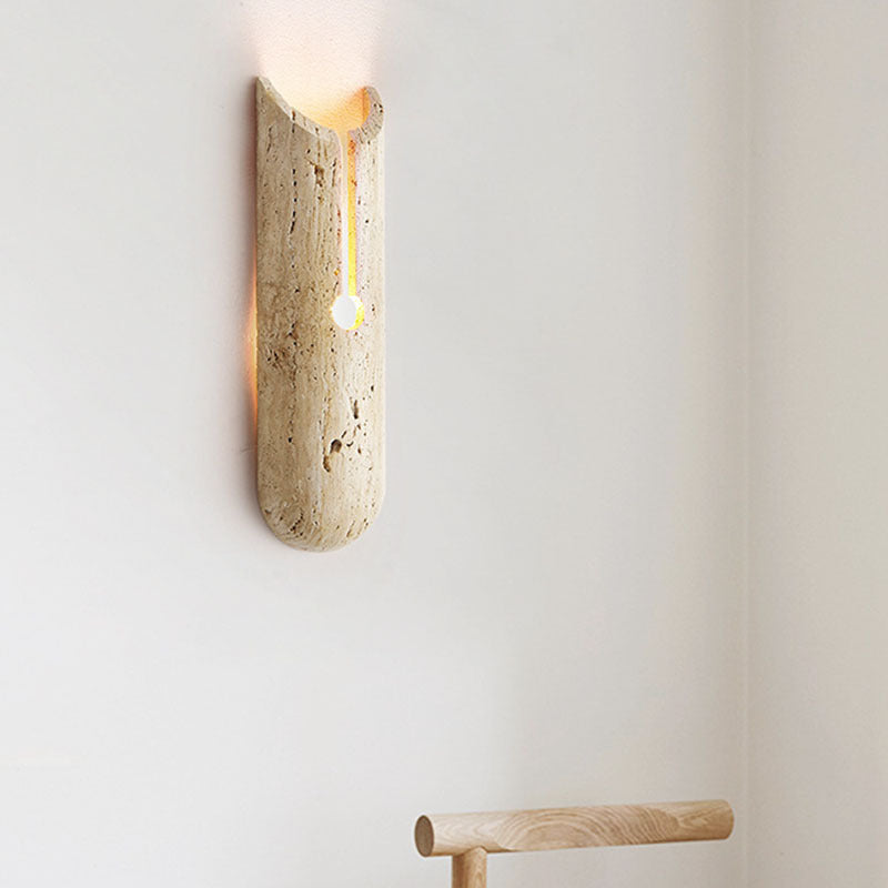 Rectangle Yellow Travertine LED Wall Sconce Lamp
