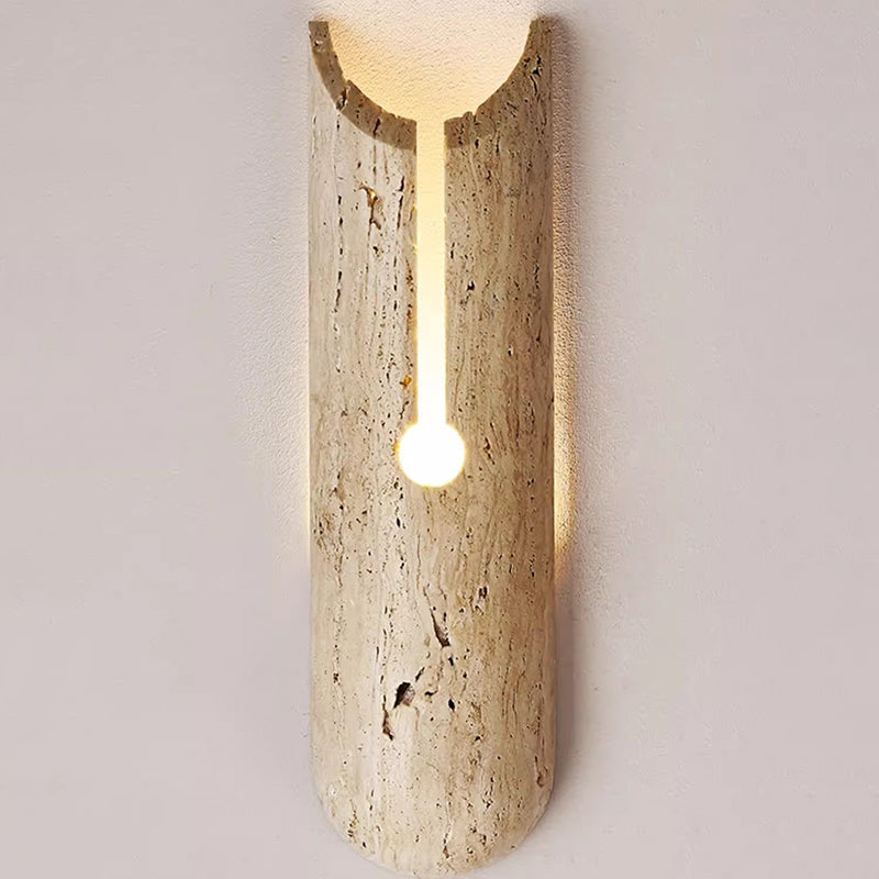 Rectangle Yellow Travertine LED Wall Sconce Lamp